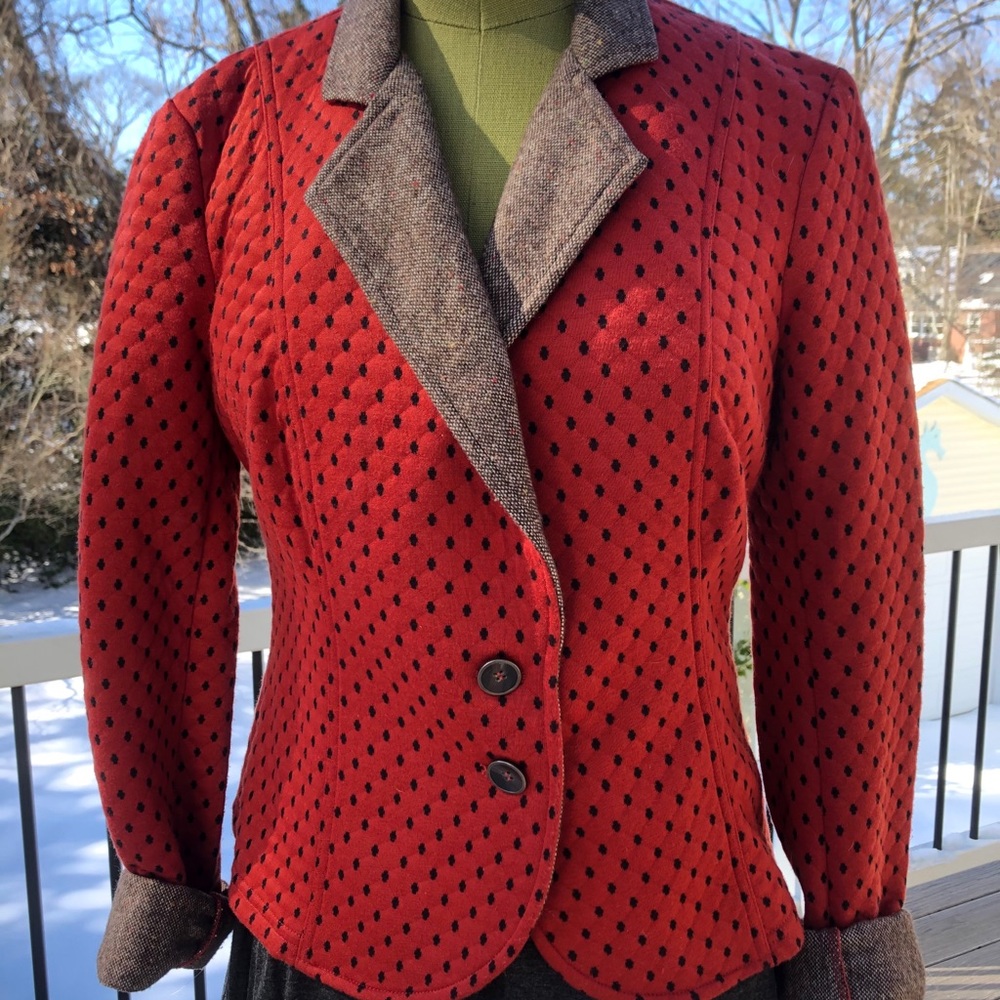 FreePeople diamond dot quilted burnt orange blazer
